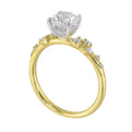 14Kt White Yellow Semi Mount 1/5Ctw For 1Ct Round Center