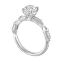 14Kt White Semi Mount 1/3Ctw For 1Ct Round Center