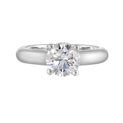 14Kt White Semi Mount 1/20Ctw For 1 1/2Ct Round Center
