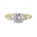 14Kt White Yellow Semi Mount 1/2Ctw For 1 1/2Ct Round Center