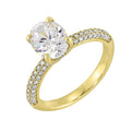 14Kt White Semi Mount 3/8Ctw For 2Ct Oval Center