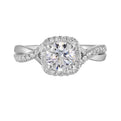 14Kt White Semi Mount 1/4Ctw For 1Ct Round Center