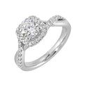 14Kt White Semi Mount 1/4Ctw For 1Ct Round Center