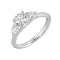14Kt White Semi Mount 1/2Ctw For 1Ct Round Center