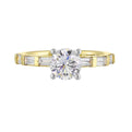 14Kt White Yellow Semi Mount 1/2Ctw For 1Ct Round Center