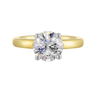 14Kt White Yellow Semi Mount For 2Ct Round Center