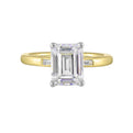 14Kt White Yellow Semi Mount 1/15Ctw For 2Ct Emeral Cut Center