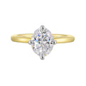 14Kt White Yellow Semi Mount 1/20Ctw For 2Ct Oval Center