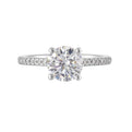 14Kt White Semi Mount 1/5Ctw For 1 1/2Ct Round Center