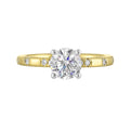 14Kt White Yellow Semi Mount 1/12Ctw For 1Ct Round Center