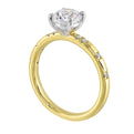 14Kt White Yellow Semi Mount 1/12Ctw For 1Ct Round Center
