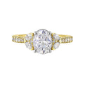 14Kt White Yellow Semi Mount 1/2Ctw For 1 1/2Ctw Oval Center