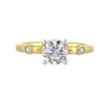 14Kt White Yellow Semi Mount 1/25Ctw For 1Ct Round Center