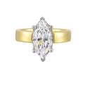 14Kt White Yellow Semi Mount 1/10Ctw For 2 1/2Ct Marquise Center
