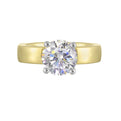 14Kt White Yellow Semi Mount 1/10Ctw For 2Ct Round Center