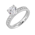 14Kt White Semi Mount 3/8Ctw For 1 1/2Ct Round Center