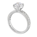 14Kt White Semi Mount 3/8Ctw For 1 1/2Ct Round Center