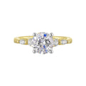 14Kt White Yellow Semi Mount 1/5Ctw For 1 1/2Ct Round Center