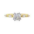 14Kt White Yellow Semi Mount 1/4Ctw For 1Ct Round Center