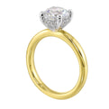 14Kt White Yellow Semi Mount 1/15Ctw For 2Ct Round Center