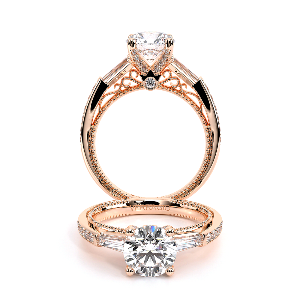 Verragio Three-Stone Round Engagement Ring
