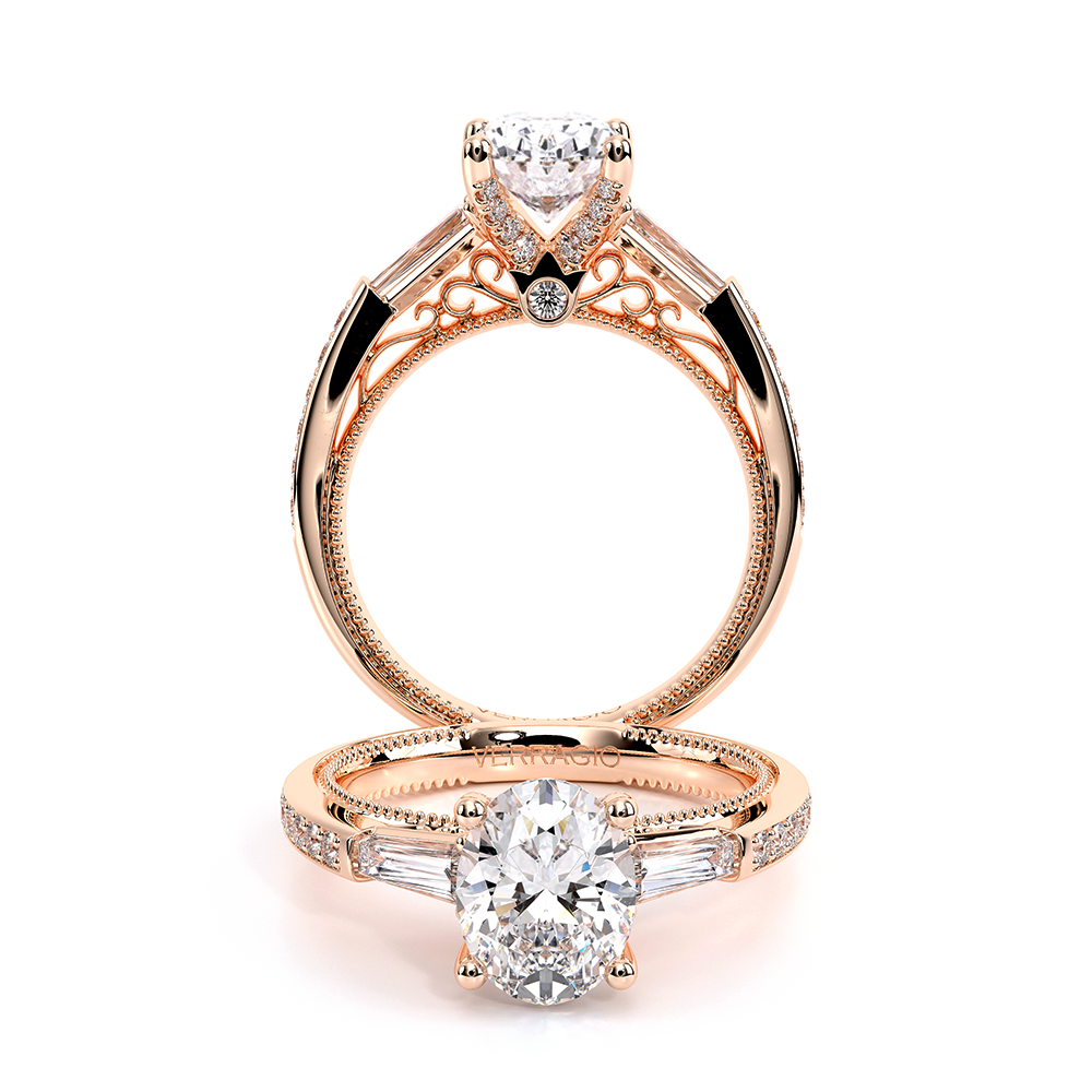 Verragio Three-Stone Oval Engagement Ring