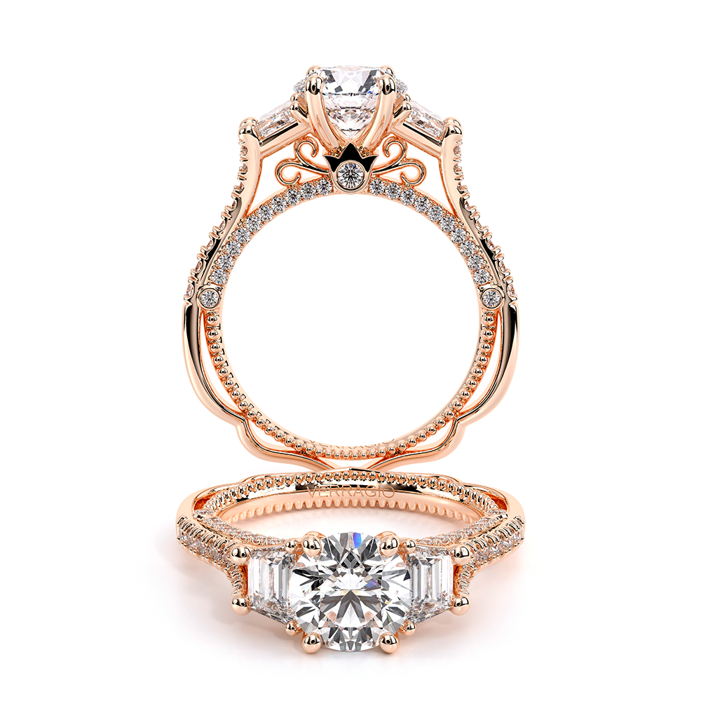 Verragio Three-Stone Round Engagement Ring