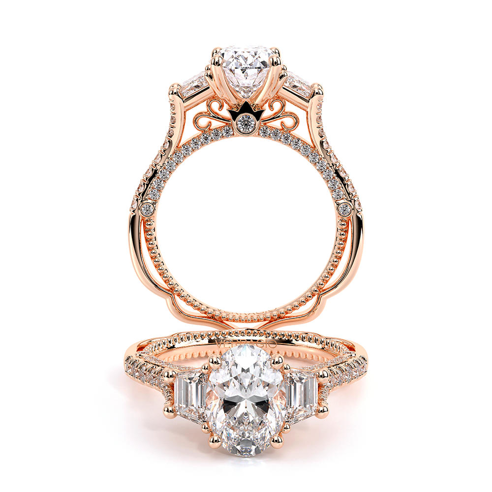 Verragio Three-Stone Oval Engagement Ring