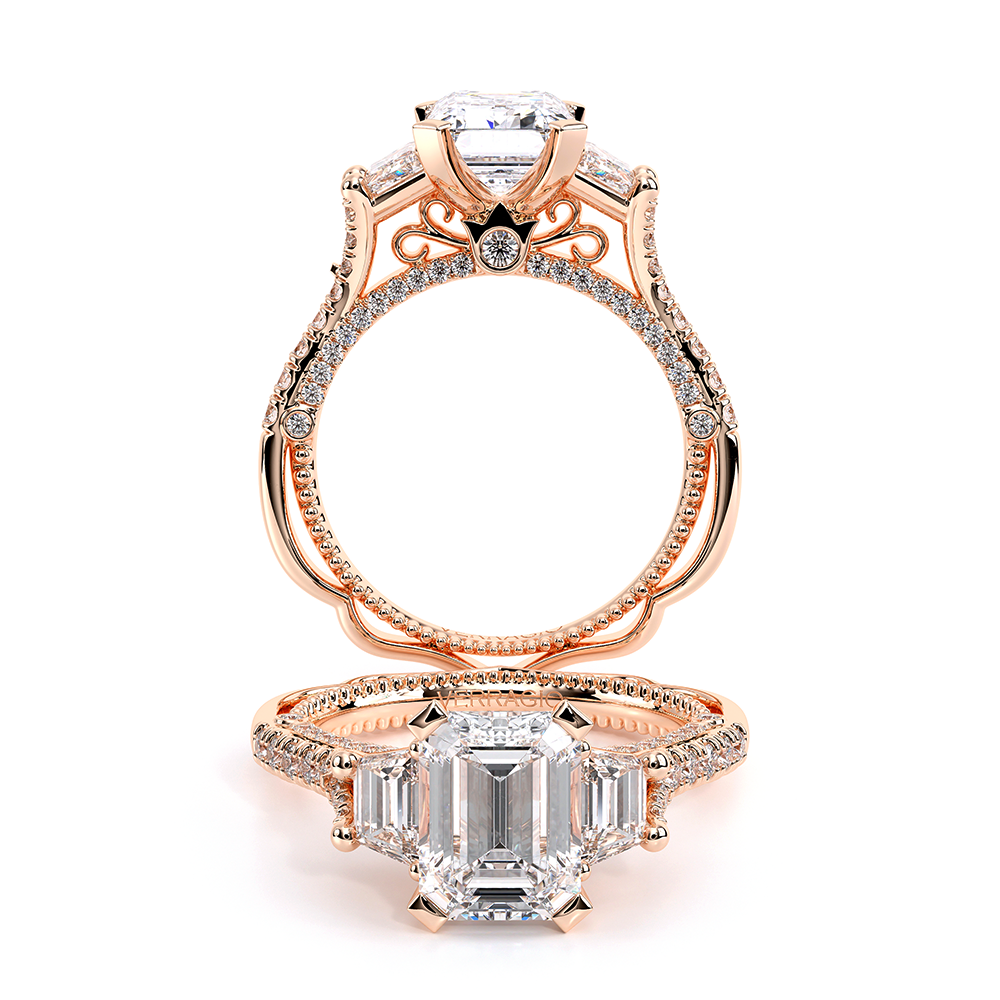 Verragio Three-Stone Emerald Engagement Ring