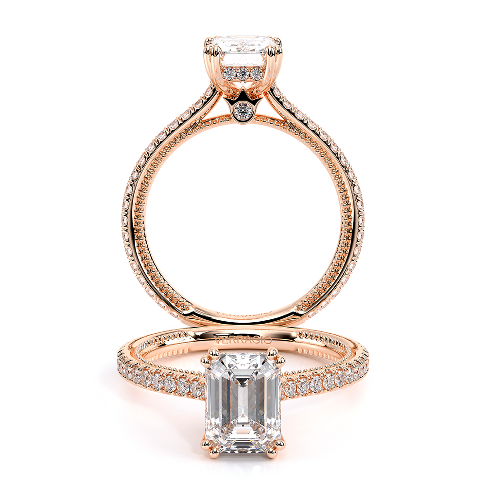 Verragio Pave Emerald Engagement Ring