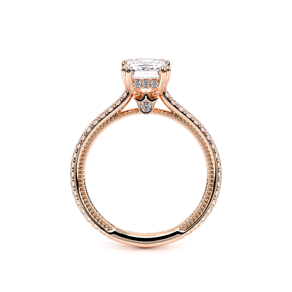Renaissance-992EM13-18K Rose Gold Emerald