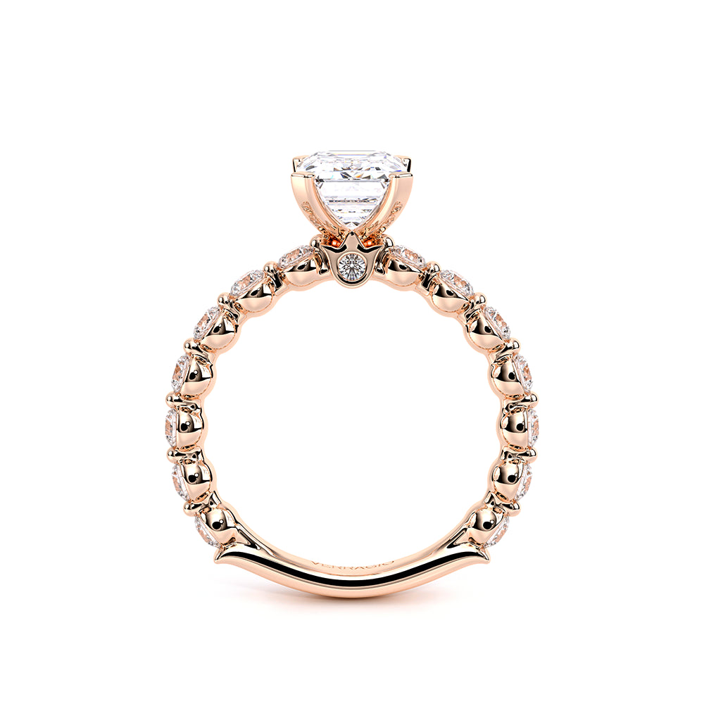 Renaissance-989EM25-14K Rose Gold Emerald