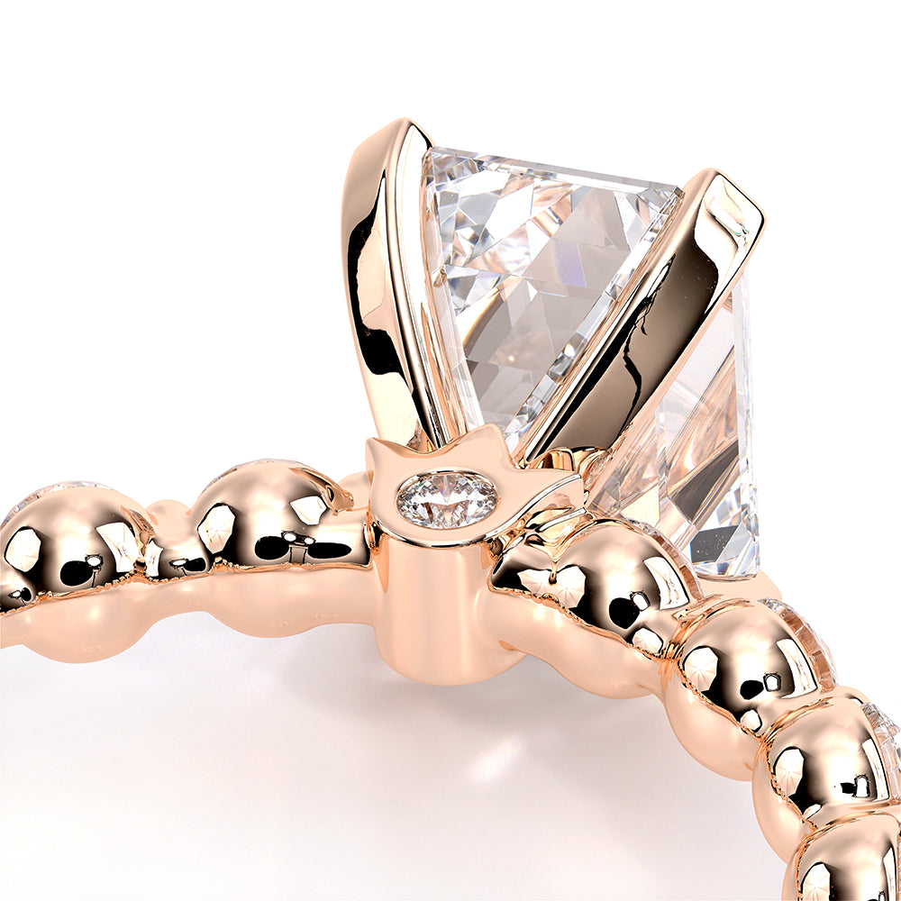 Renaissance-989EM25-14K Rose Gold Emerald