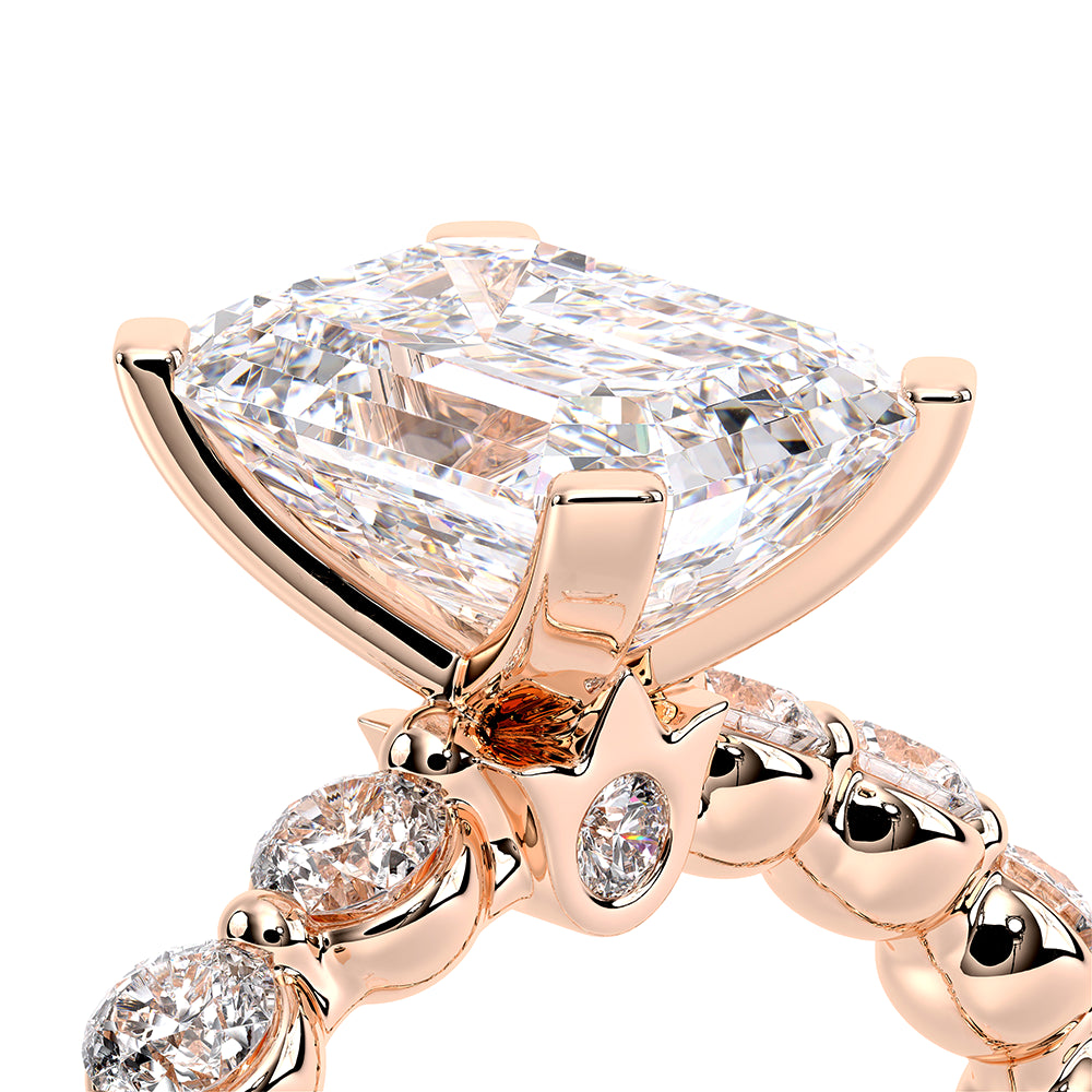 Renaissance-989EM25-14K Rose Gold Emerald