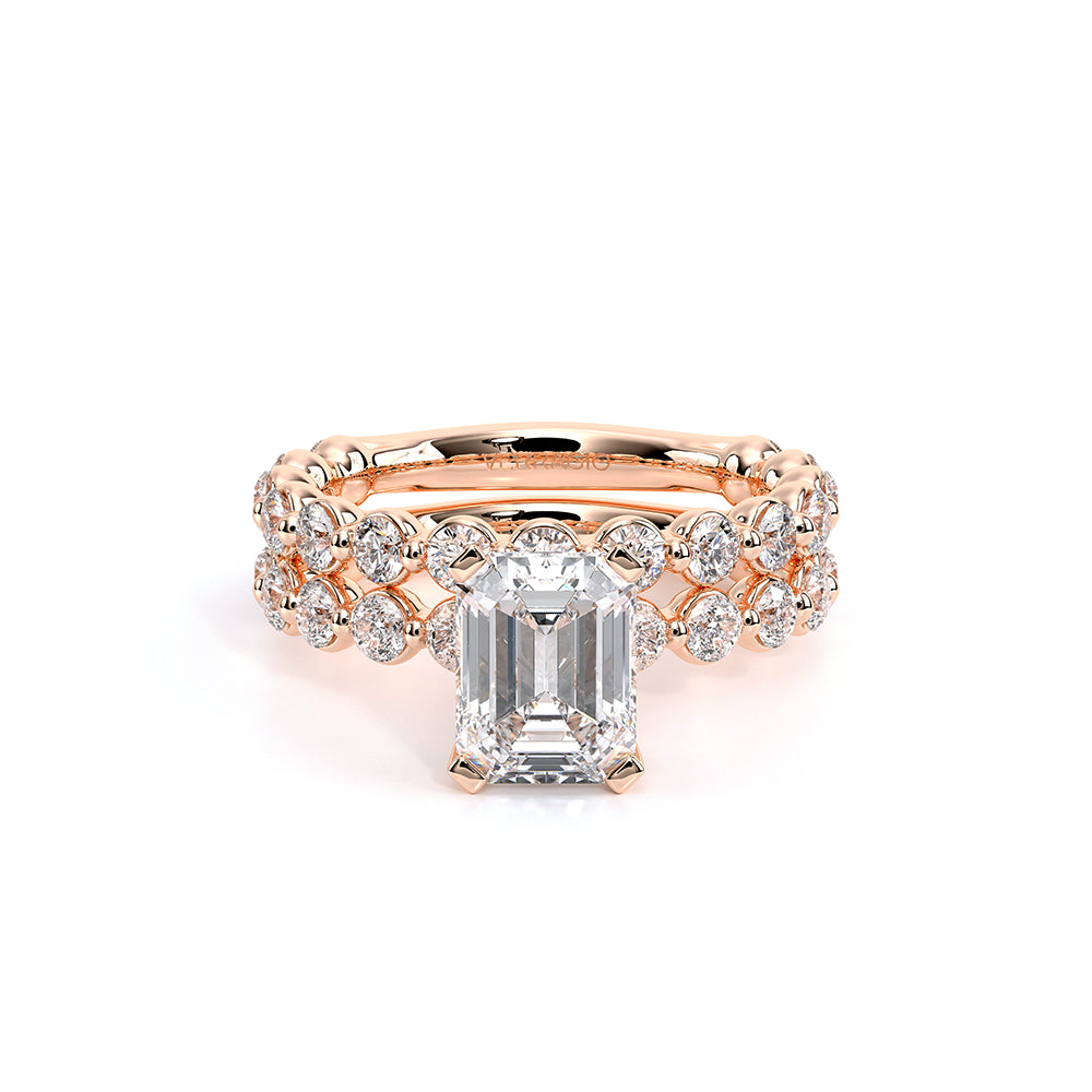 Renaissance-989EM25-14K Rose Gold Emerald