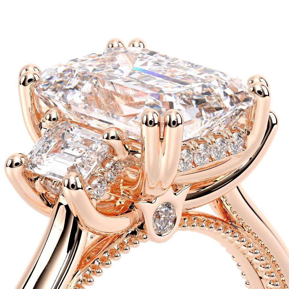 Renaissance-993EM-S-14K Rose Gold Emerald