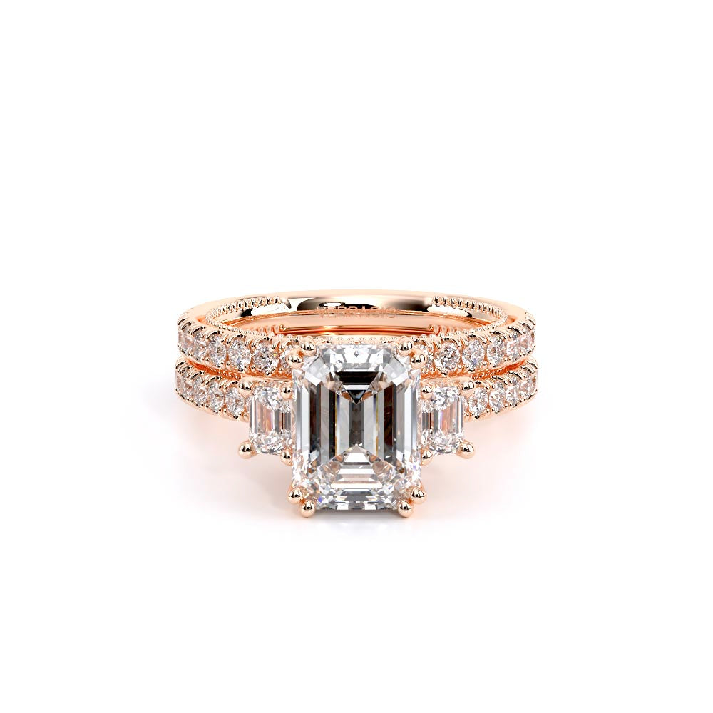 Renaissance-993EM17-14K Rose Gold Emerald