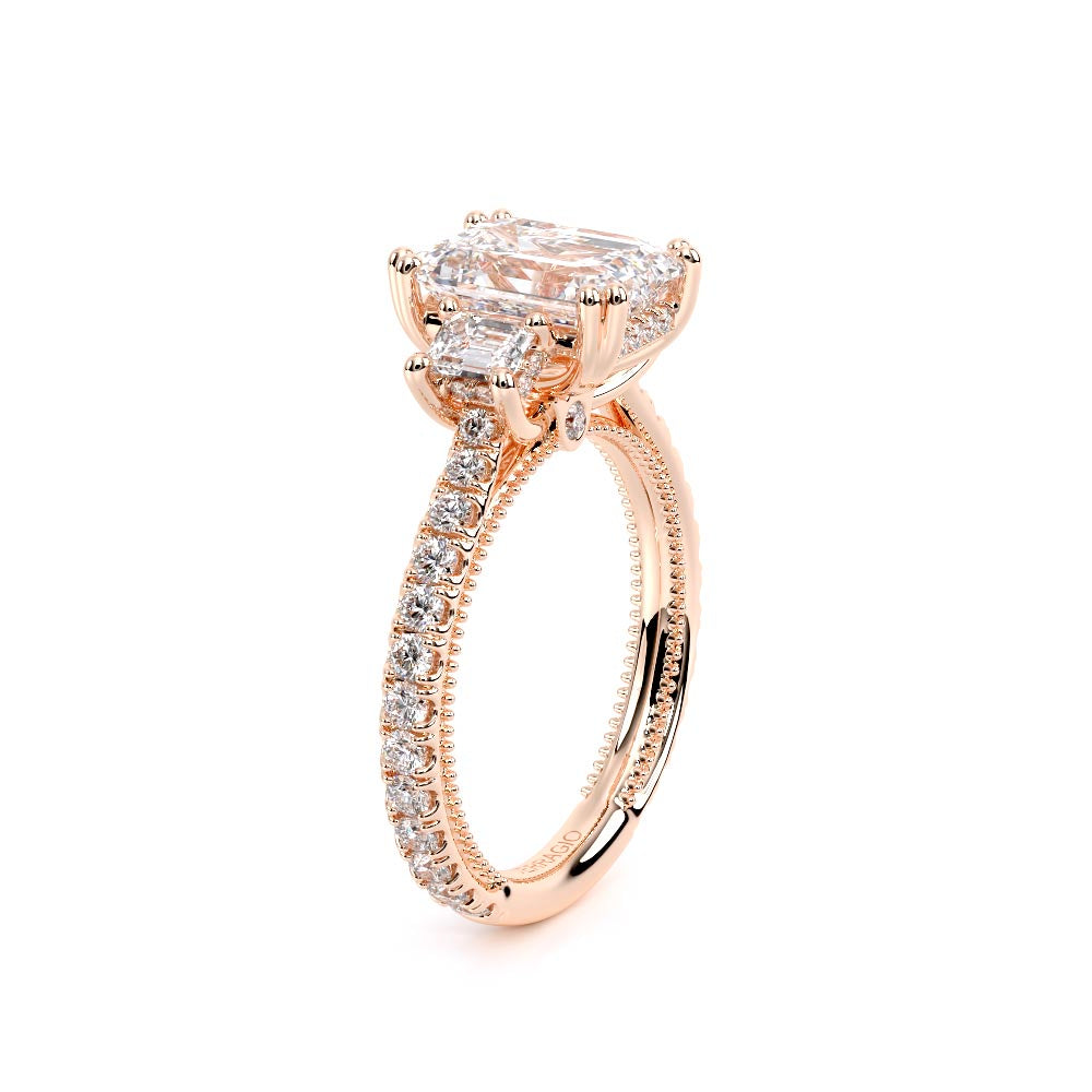 Renaissance-993EM17-14K Rose Gold Emerald