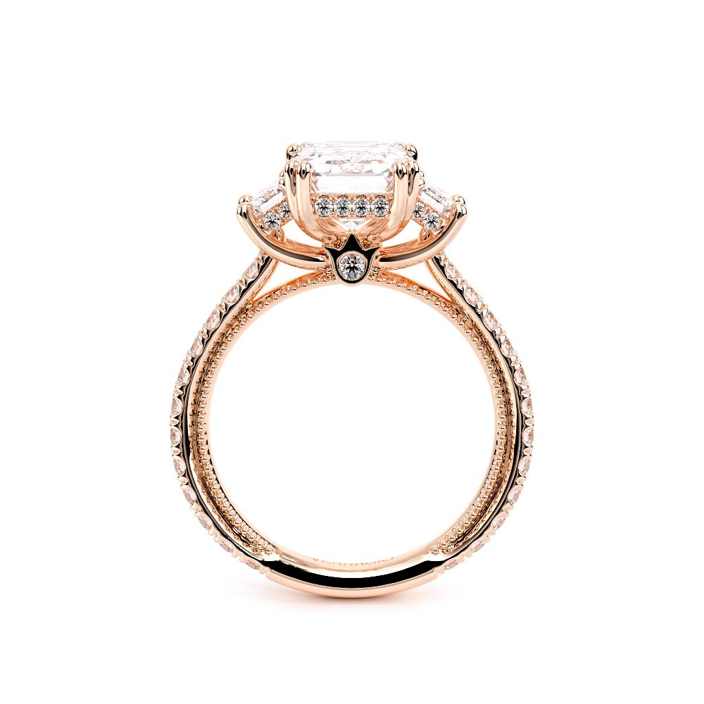 Renaissance-993EM17-14K Rose Gold Emerald