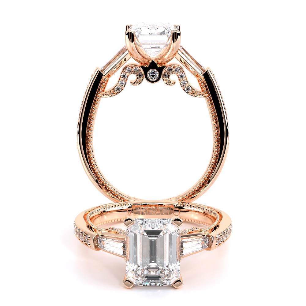 Verragio Three-Stone Emerald Engagement Ring