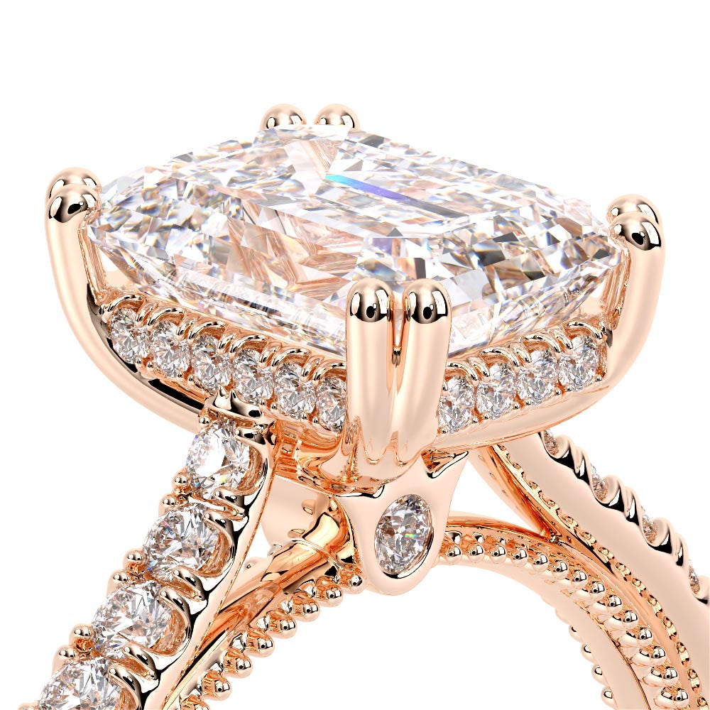 Renaissance-992EM17-14K Rose Gold Emerald