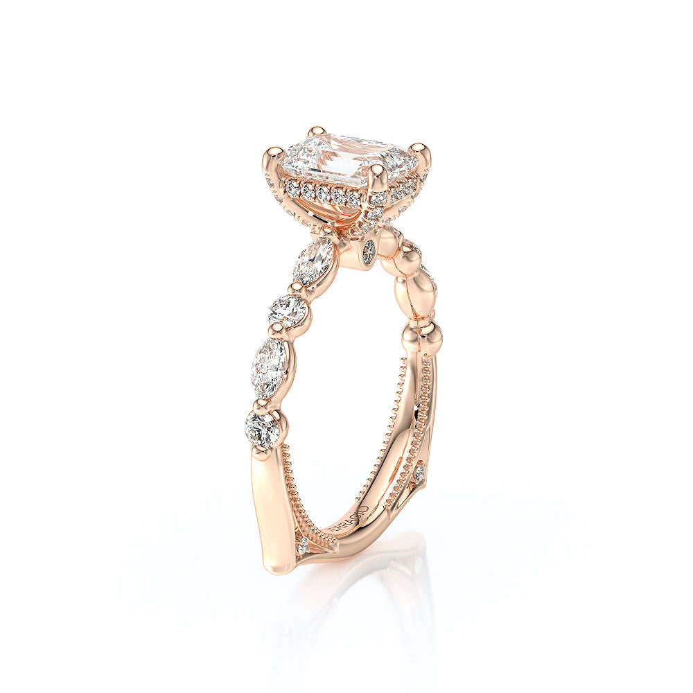 Vanguard-2202EM-14K Rose Gold Emerald