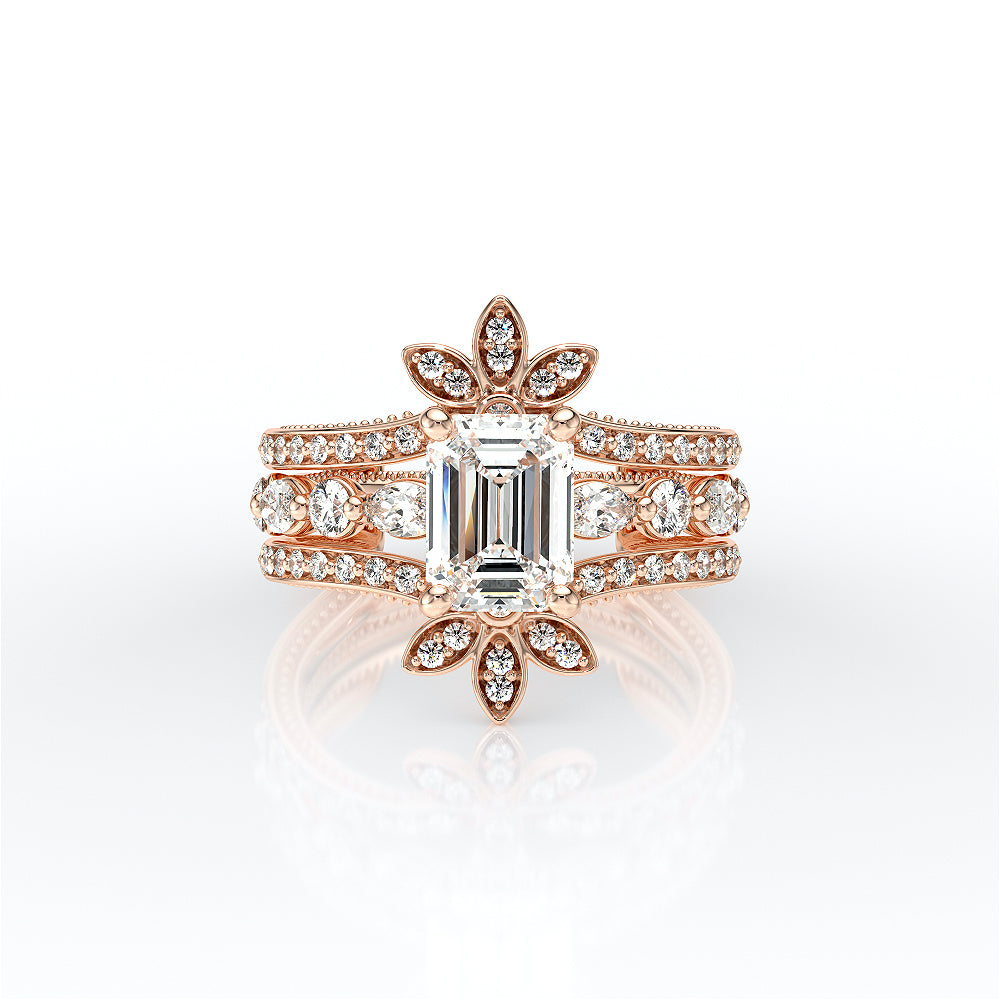 Vanguard-2202EM-14K Rose Gold Emerald