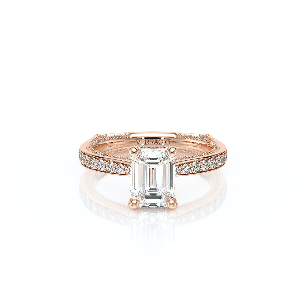 Vanguard-2203EM-14K Rose Gold Emerald