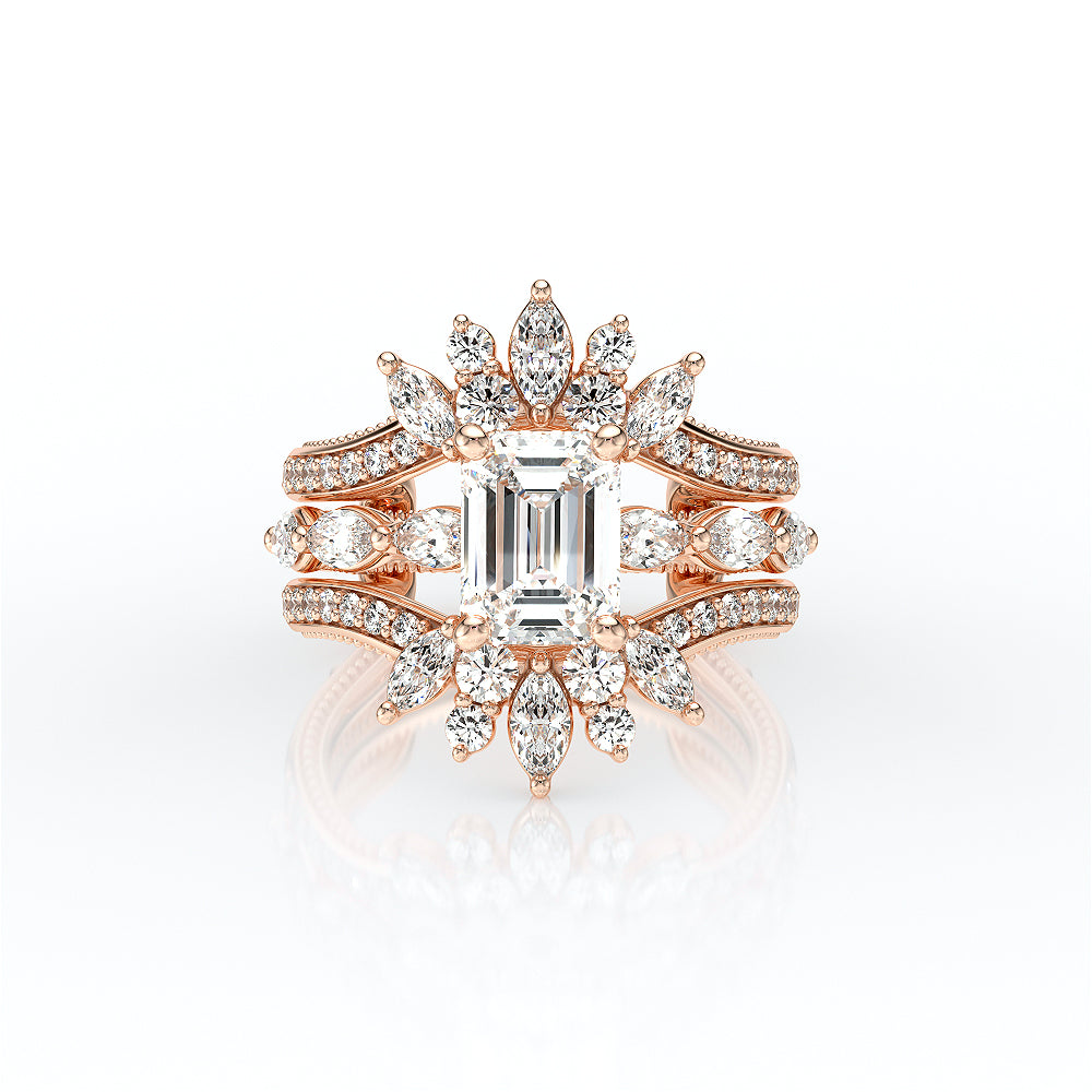 Vanguard-2205EM-14K Rose Gold Emerald