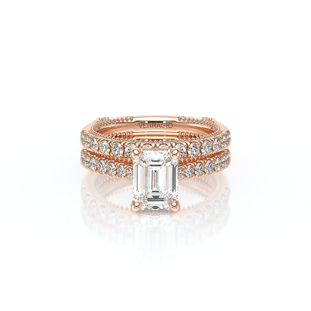 Vanguard-2208EM-14K Rose Gold Emerald
