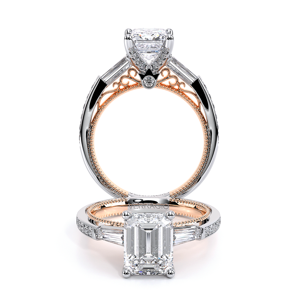 Verragio Three-Stone Emerald Engagement Ring