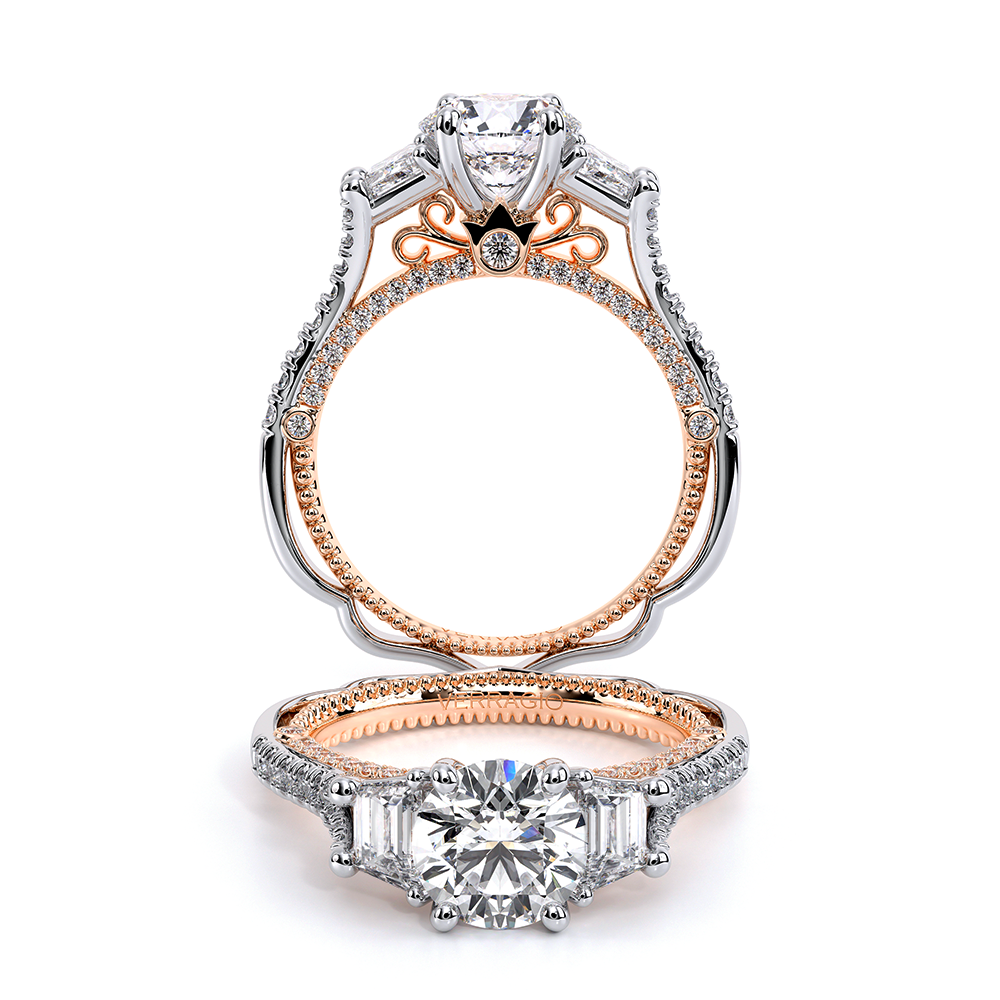 Verragio Three-Stone Round Engagement Ring
