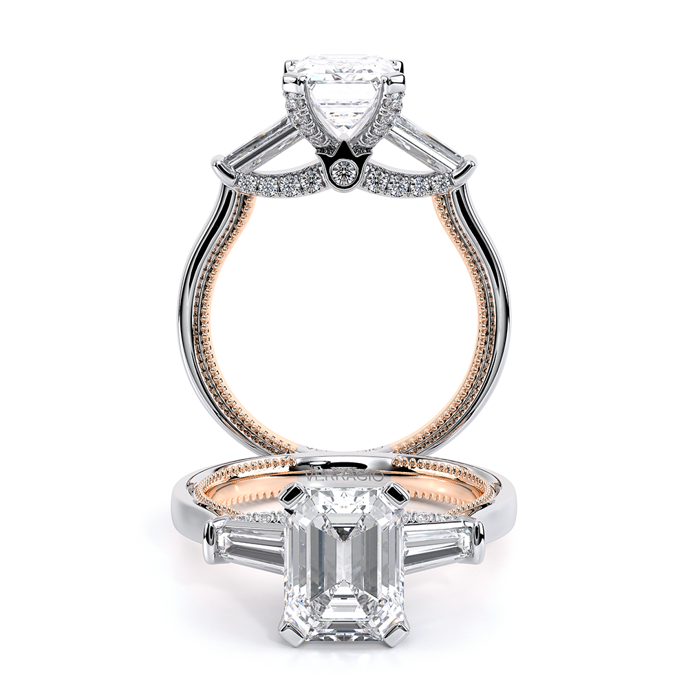 Verragio Three-Stone Emerald Engagement Ring