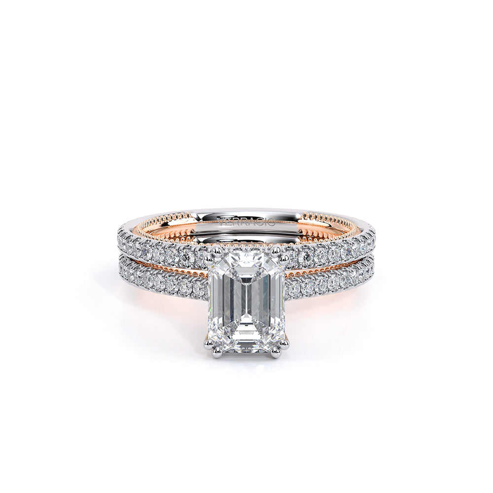 Renaissance-992EM13-18K Two Tone Emerald